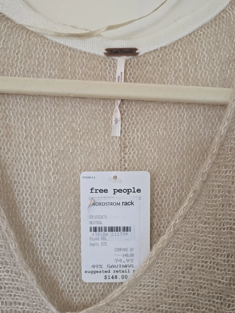 Free People Neutral Sweater Dress